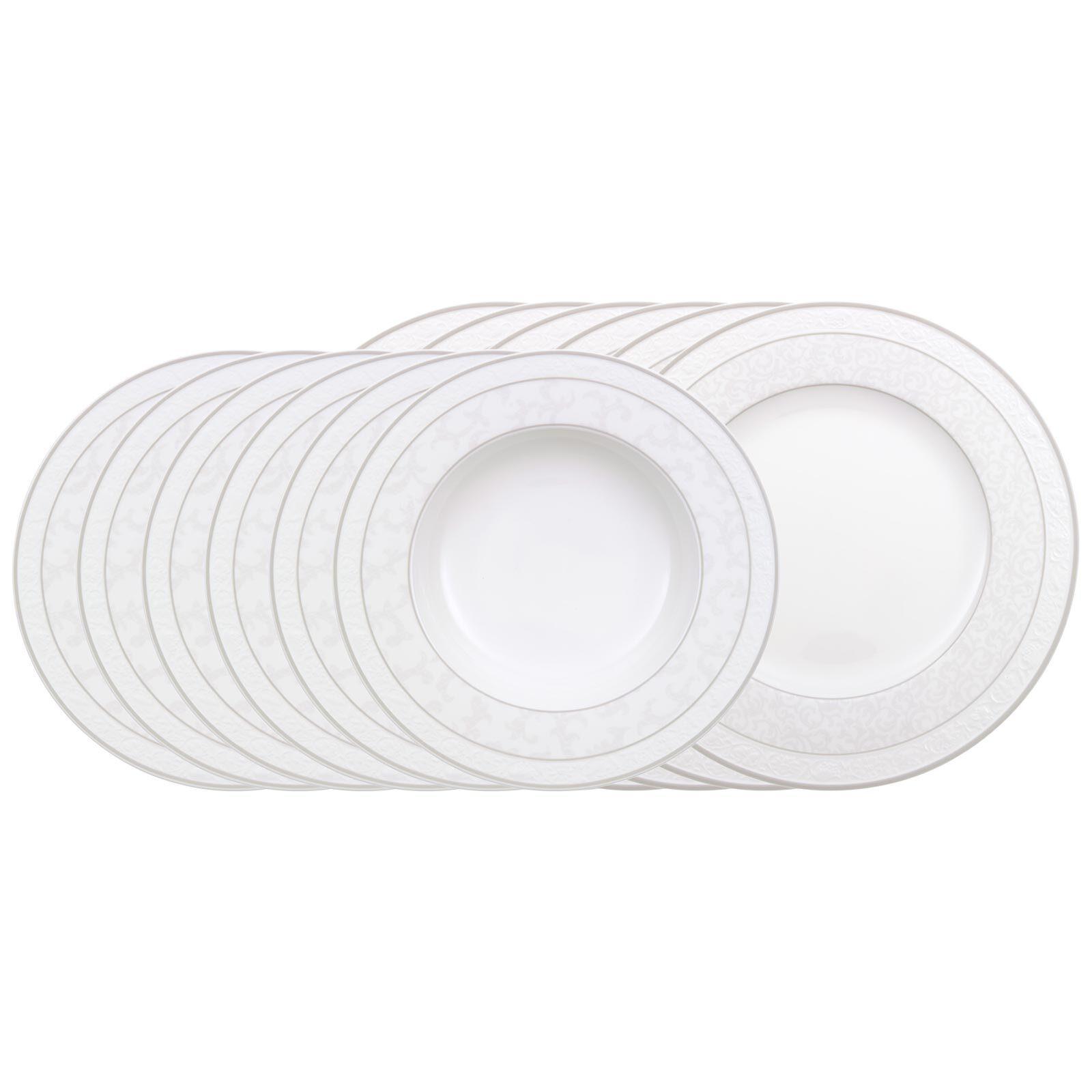 TAFELSERVICE Gray Pearl weiß 12-tlg. - Weiß, Keramik (2/2/2cm) - Villeroy & Boch