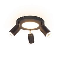 DECKENSTRAHLER Bochum 3-flammig 25/25/16.9 cm - Schwarz, Metall (25/25/16.9cm) - Nettlife