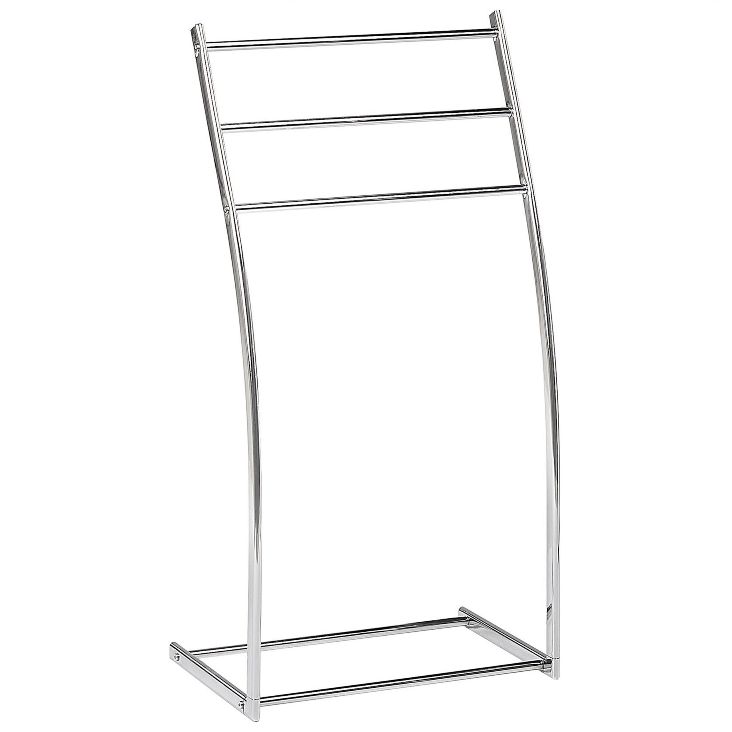 HANDTUCHSTÄNDER Stahl silber 44 x 86 cm Ambil - Silberfarben, Metall (44/86/28cm) - Beliani