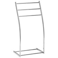 HANDTUCHSTÄNDER Stahl silber 44 x 86 cm Ambil - Silberfarben, Metall (44/86/28cm) - Beliani