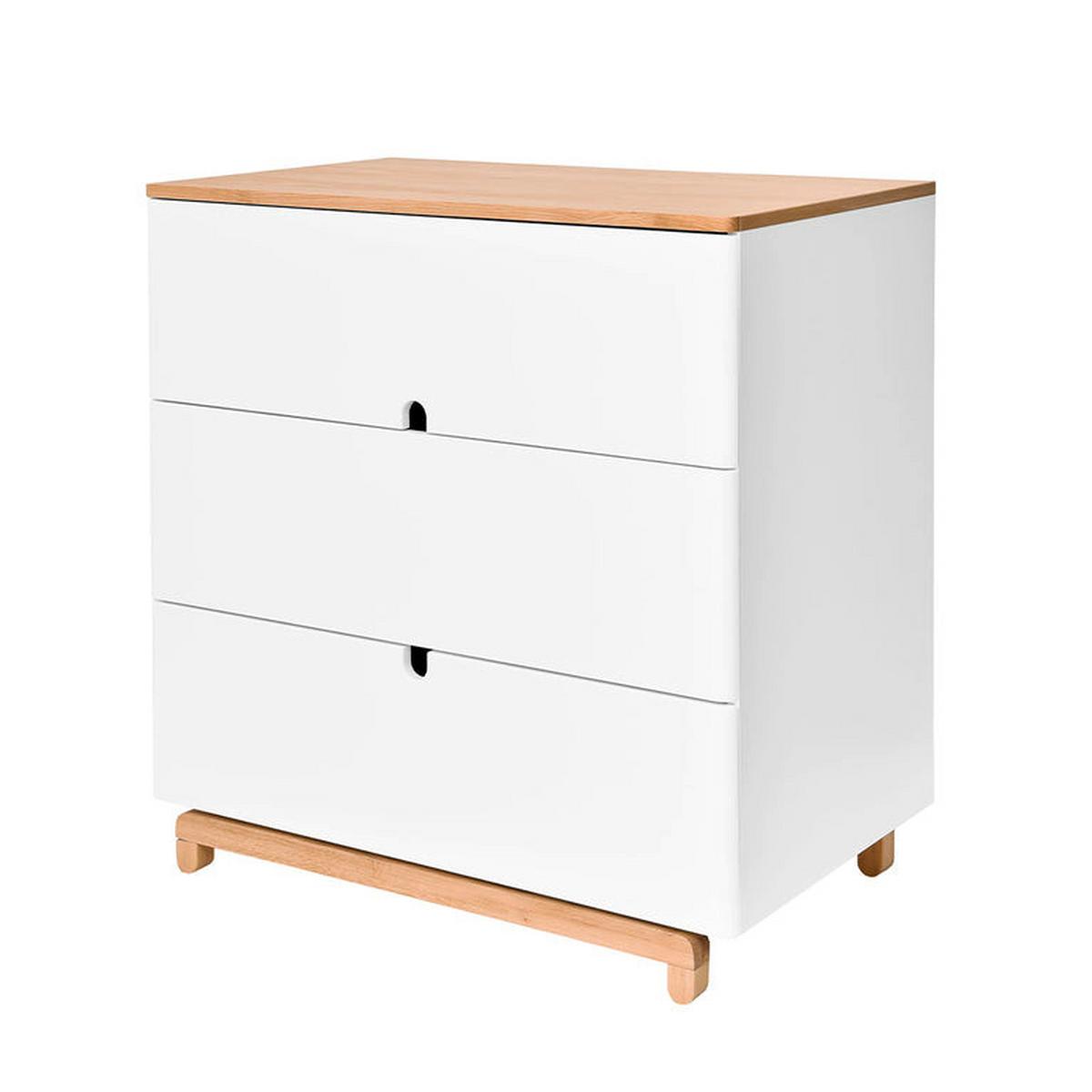 BABYZIMMER 2-teilig Weiß und Holz - Weiß, Holzwerkstoff (90/90/50cm) - Petits-meubles