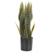KUNSTPFLANZE im Blumentopf 40 cm Grün/Schwarz Snake Plant - Schwarz/Grün, Kunststoff (40cm) - Beliani