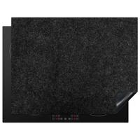 HERDABDECKPLATTE Granit - Schwarz - Granitstruktur - Dunkel Induktionsmatte 77x59 cm - Schwarz, Kunststoff (77/59/0.2cm) - MuchoWow