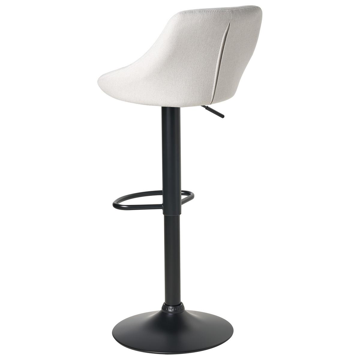 BARHOCKER 2er-Set Hellgrau Medulin - Hellgrau/Schwarz, Textil (47/83/52cm) - Beliani
