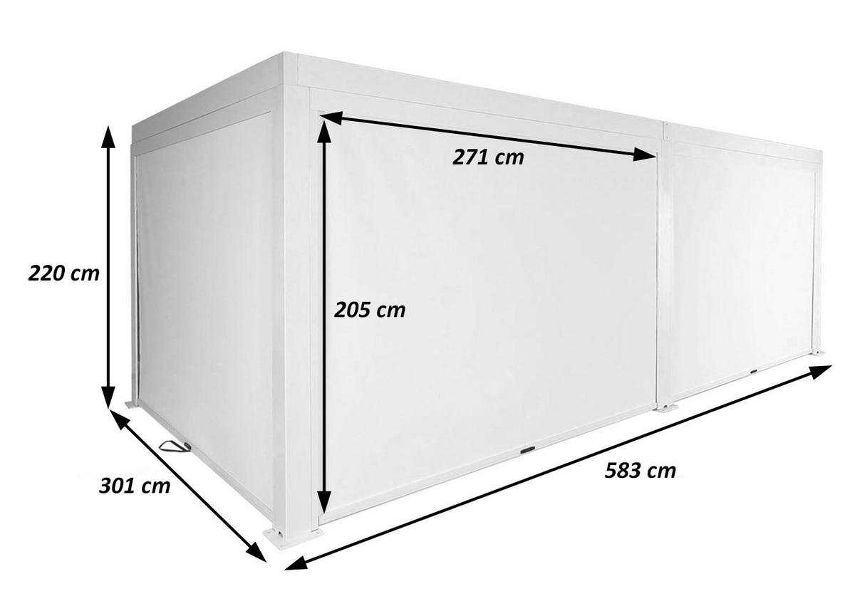 PERGOLA MIT SEITENWAND Weiß - Weiß, Metall (583/220/301cm) - MCW