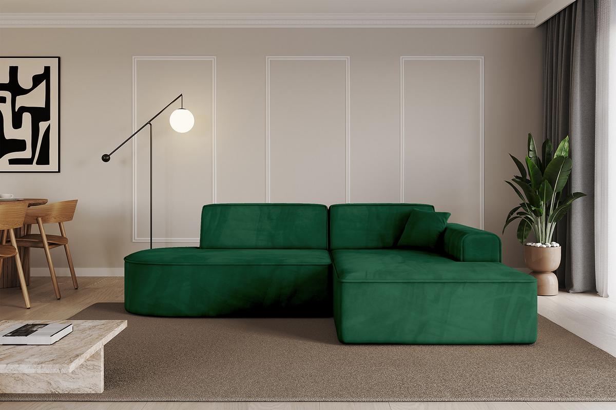 ECKSOFA Ottomane Rechts IREA-L1-v3 - 234x171x79 cm Grün - Grün, Holzwerkstoff/Textil (171/234cm) - ALTDECOR