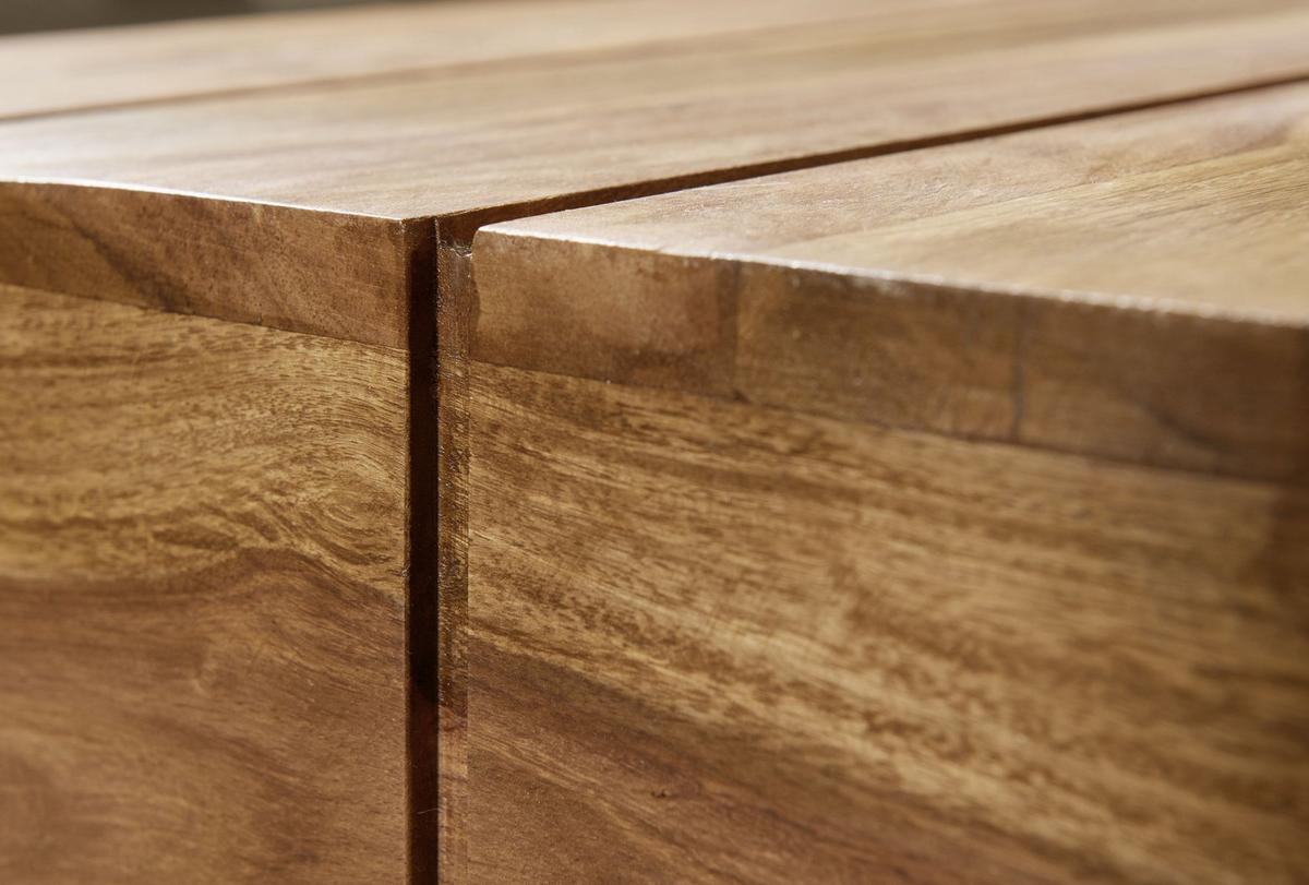 COUCHTISCH aus Massivholz – Landhausstil für das Wohnzimmer, Akazie 45x120x30 cm - Akaziefarben, Holz (120/45/30cm) - KADIMA DESIGN