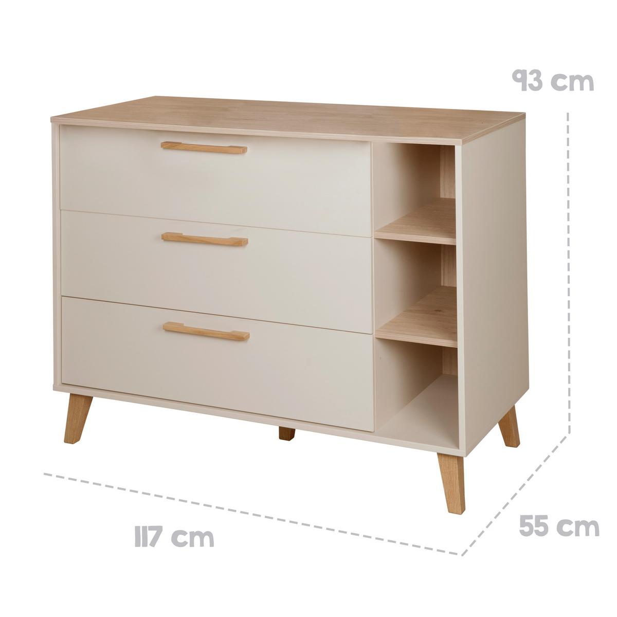 BABYZIMMER SET Jil 2-teilig - Kastanienfarben/Kaschmir, Holz/Holzwerkstoff (117/103/78cm) - Roba