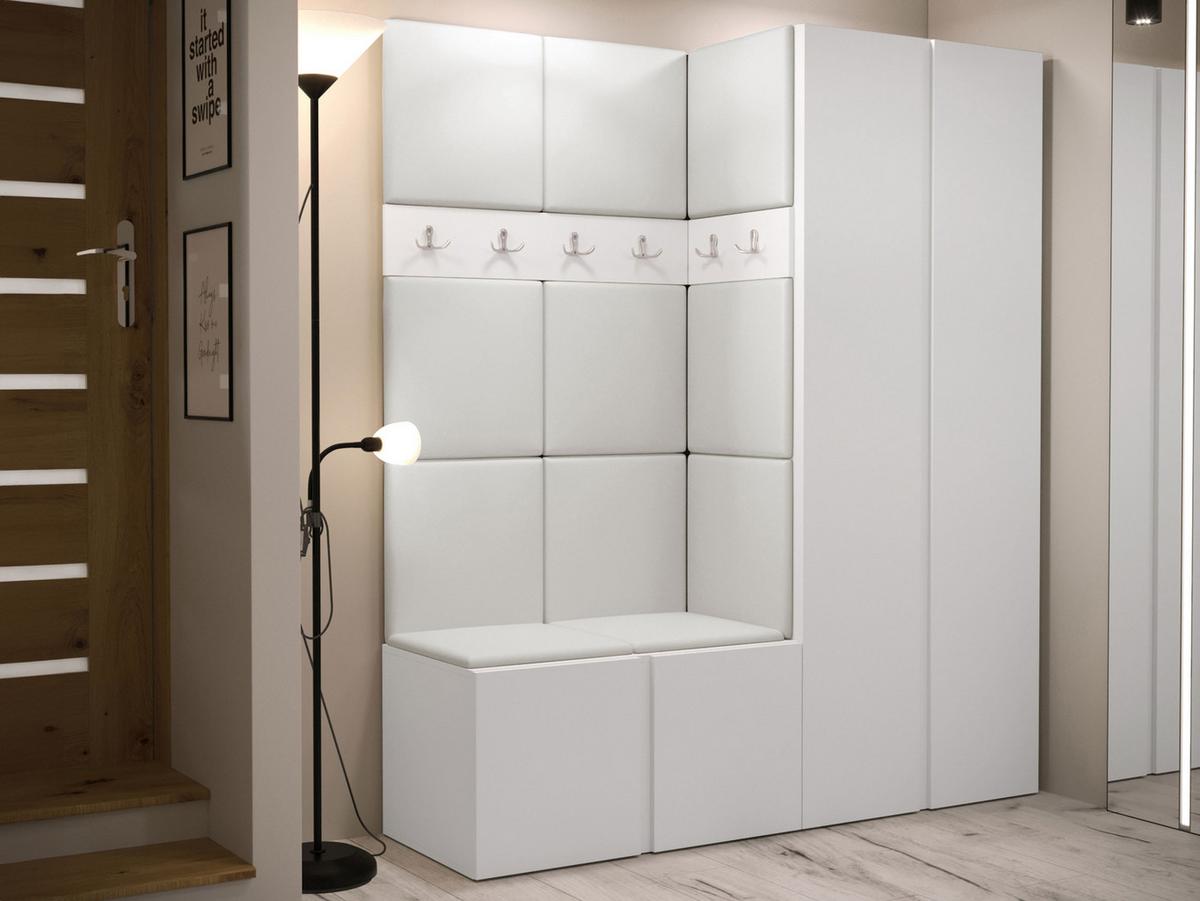 GARDEROBEN-SET Orion III - Weiß, Holzwerkstoff/Kunststoff (158/186/46cm) - MIRJAN24