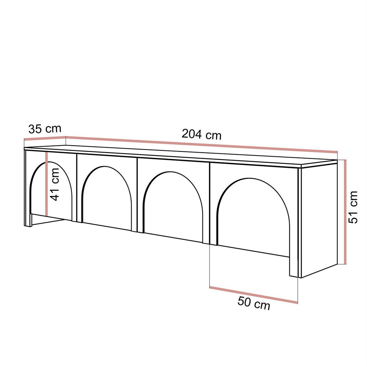 TV-ELEMENT ARIADNA Kaschmir viertürig - Kaschmir, Holzwerkstoff (204/51/35cm)