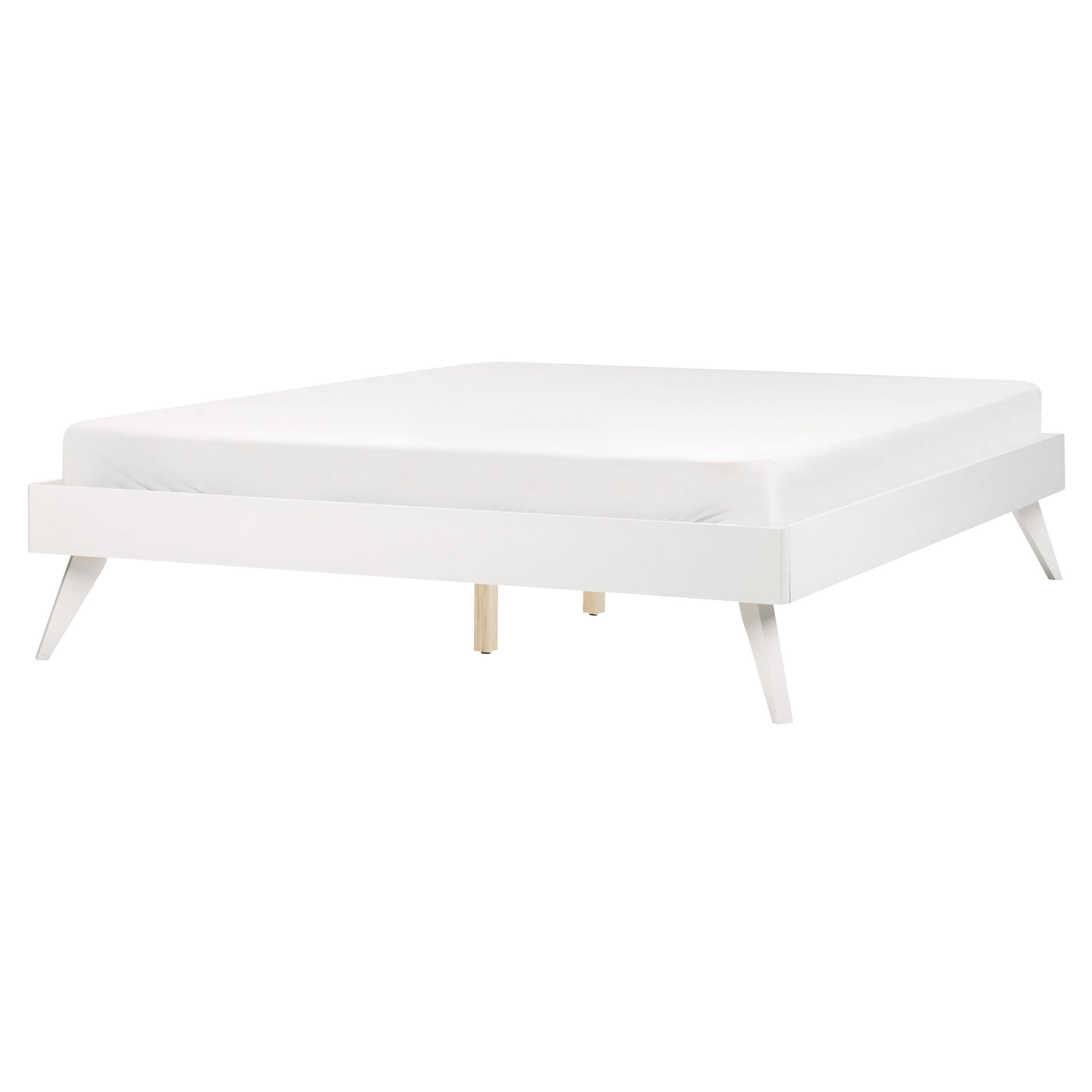 BETT mit Lattenrost 160x200 cm Weiß Berric - Weiß, Holzwerkstoff (160/200cm) - Beliani