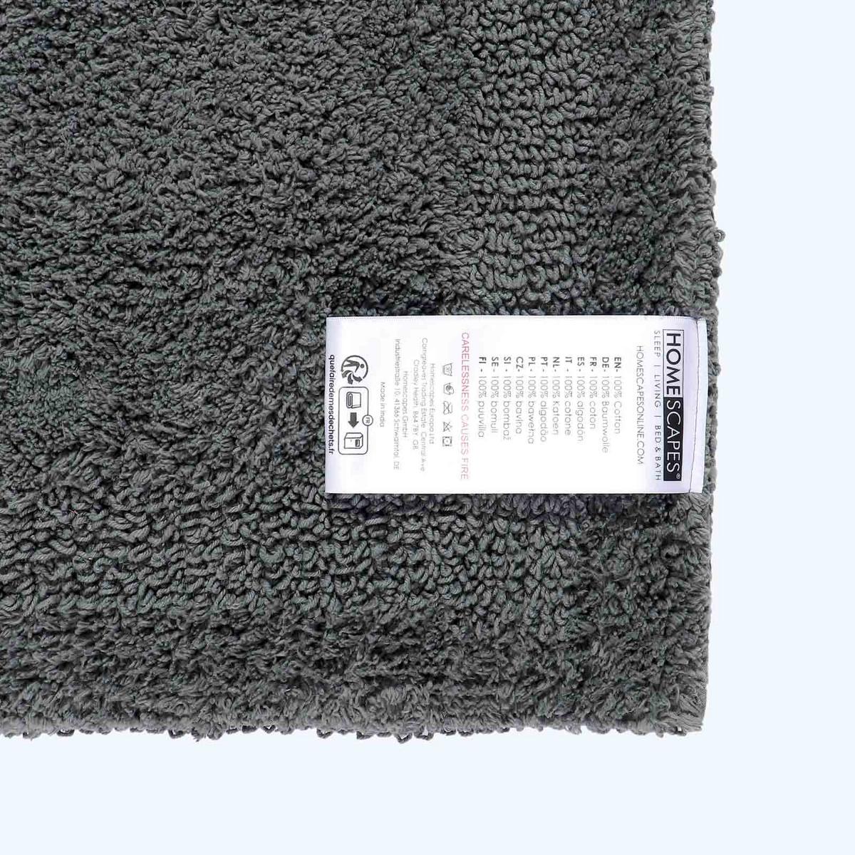 BADEMATTE 40/100 cm, 100% Baumwolle, wendbar - Grau, Textil (40/100cm) - Homescapes