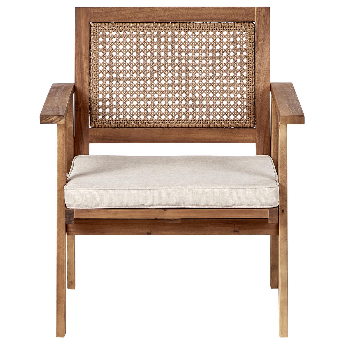 4-SITZER LOUNGE SET Akazienholz Helles Beige Arenella - Hellbraun/Beige, Holz - Beliani