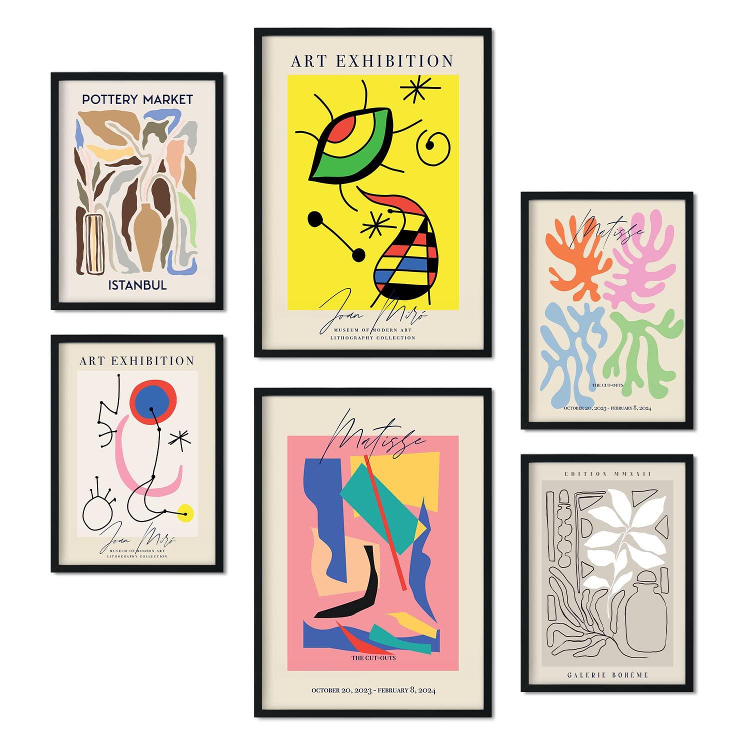 POSTER Set Mit 6 Abstrakten Kunst Sammlung A3 & A4 Rahmenlos - Klar, Papier (29/3cm) - Nacnic
