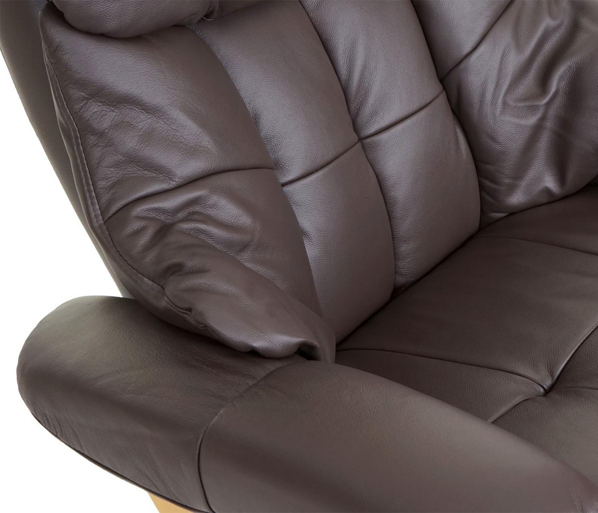 RELAXSESSEL XXL MIT HOCKER Braun - Braun, Leder (97/112/88cm) - MCA