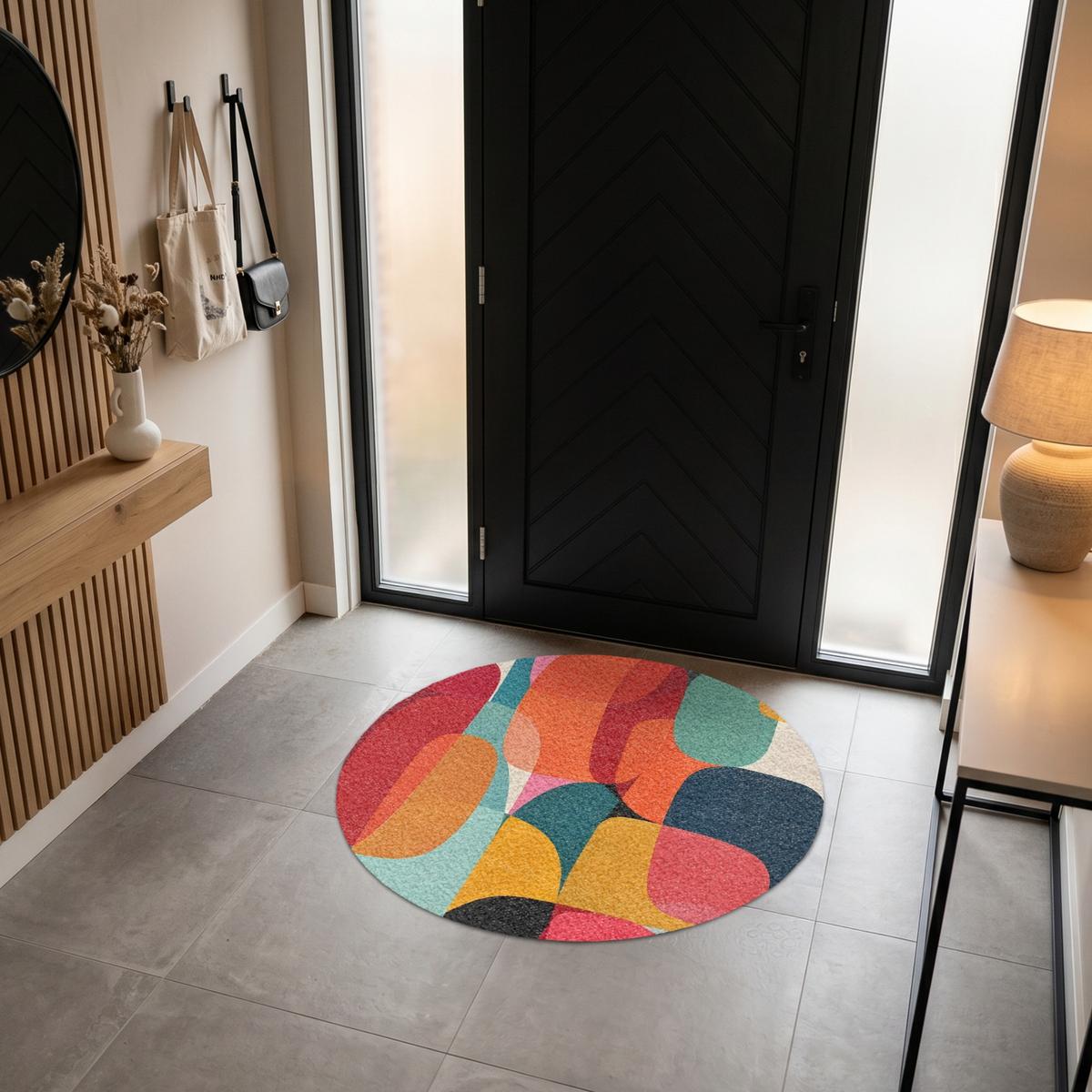 FUSSMATTE Formen - Bunt - Abstrakt - Flugzeuge Sauberlaufmatte 120x120 cm - Multicolor, Kunststoff (120/0.4cm) - MuchoWow