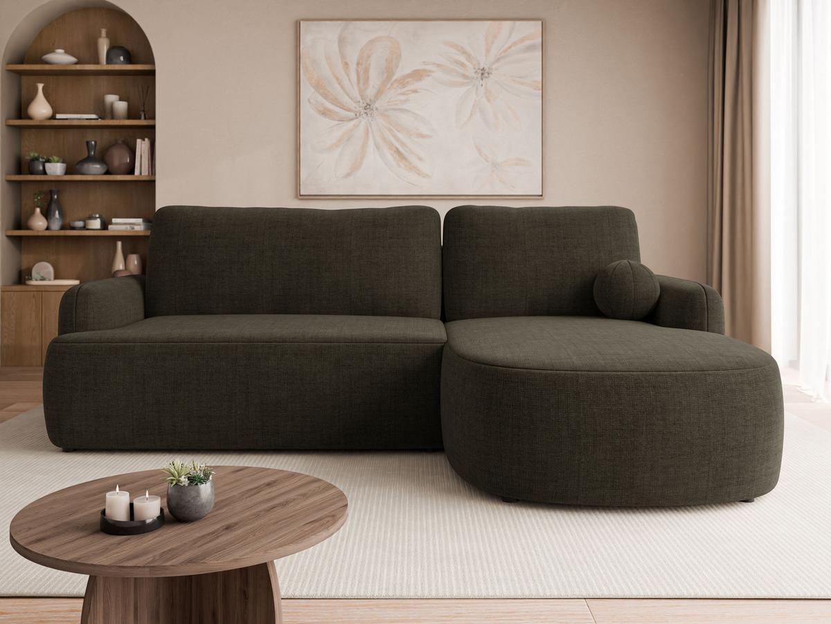 ECKSOFA Loridu Premium, Seite: Rechts - Dunkelbraun/Schwarz, Holz/Kunststoff (174/250cm) - MIRJAN24