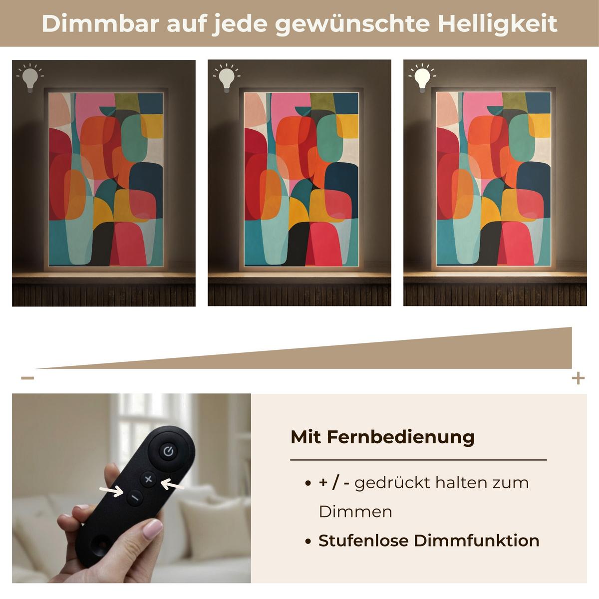WANDLEUCHTE MIT AKKU Formen - Bunt - Abstrakt - Flugzeuge 40x60 cm - Multicolor, Holzwerkstoff (40/60/8cm) - OnlyWow