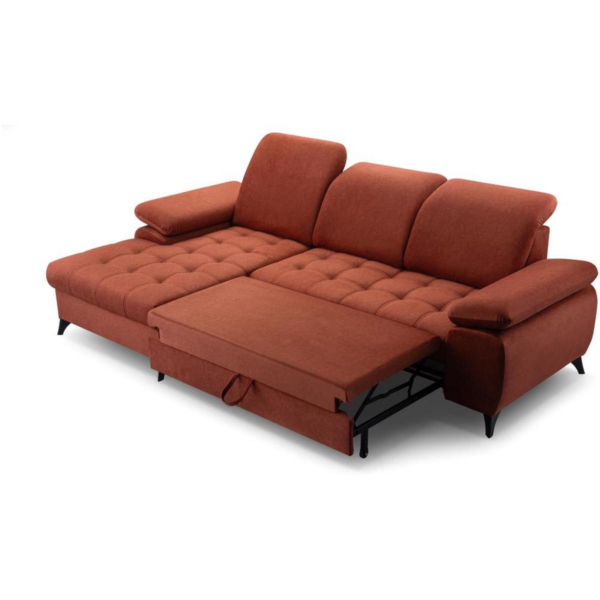 ECKSCHLAFSOFA Bello dunkelgrün links - Dunkelgrün/Schwarz, Textil (265/156cm) - Beautysofa