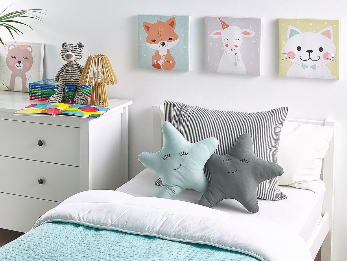DEKOKISSEN Grau 40/40 cm Bhopal - Grau, Naturmaterialien/Textil (40/40cm) - Beliani