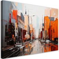 LEINWANDBILD Abstraktion 30x20cm - Orange, Textil (30/20cm) - Feeby