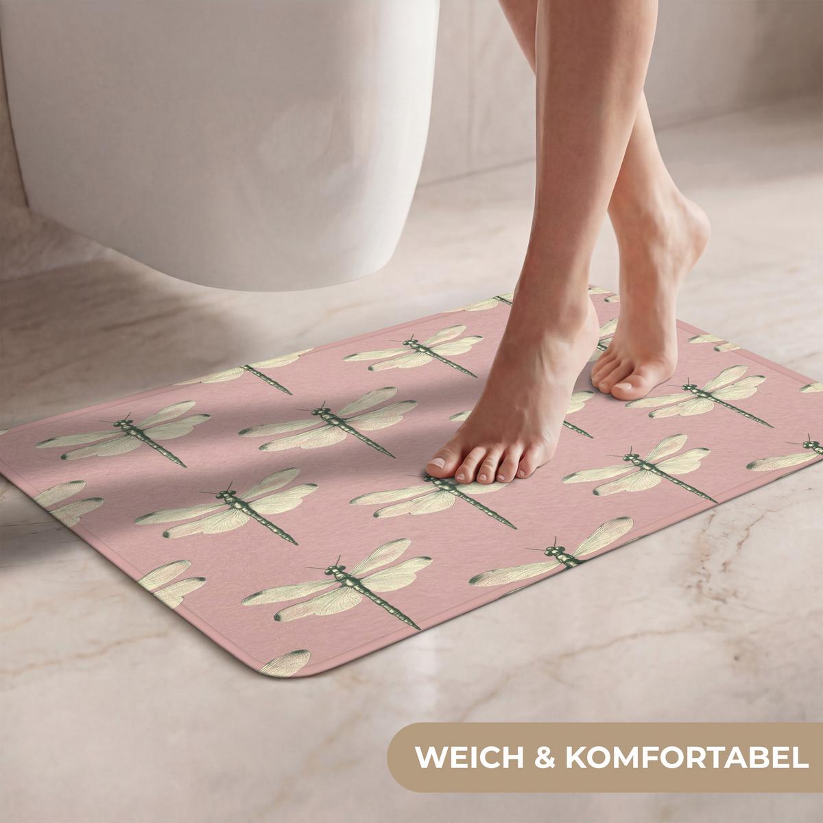 WC-VORLEGER Lillibells - Muster - Rosa Toilettenvorleger 60x40 cm - Rosa, Textil (60/1cm) - OnlyWow