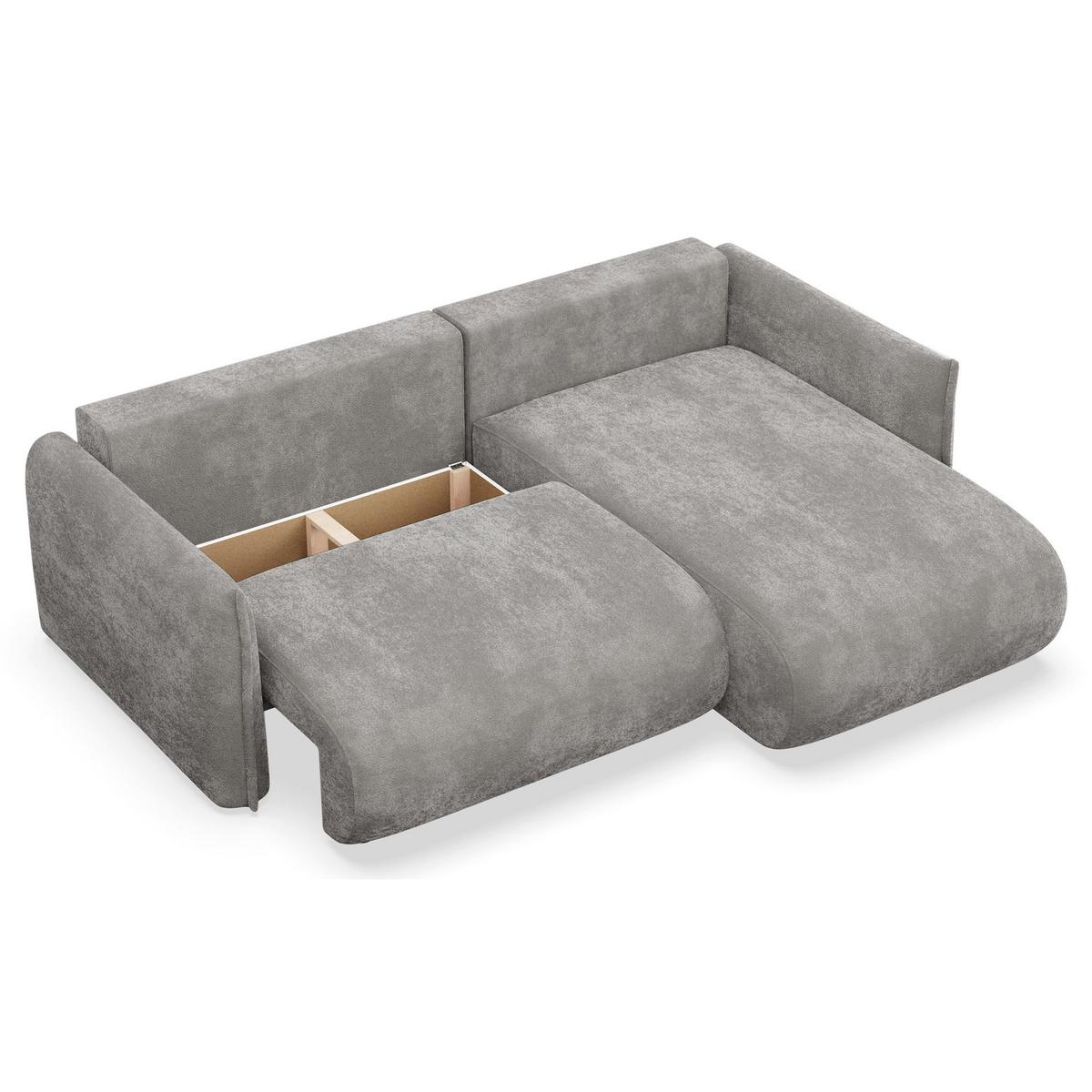 ECKSOFA Cushi Grau-Chenille - Schwarz/Grau, Kunststoff/Textil (183/252cm) - Selsey
