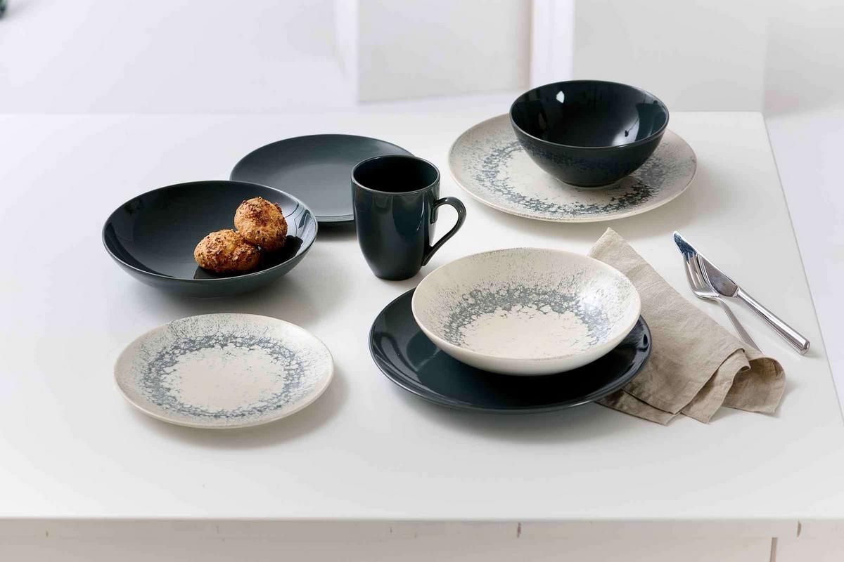 BASIC-SET Cecina Graphit 12-tlg. - Grau, Keramik (2/2/2cm) - Ritzenhoff Breker