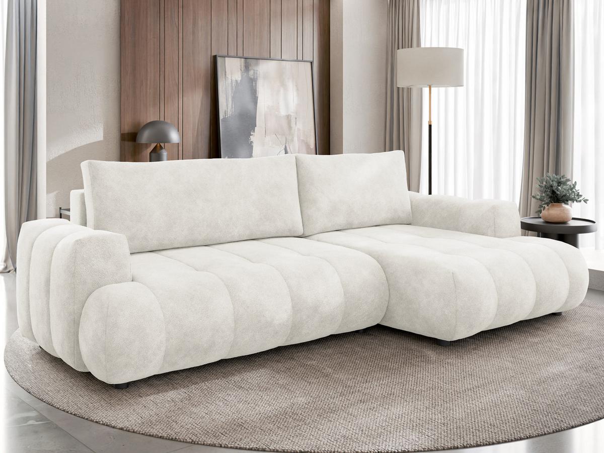 ECKSOFA Haiti, Seite: Rechts 2R+LC - Creme/Schwarz, Holz/Textil (156/276cm) - MIRJAN24