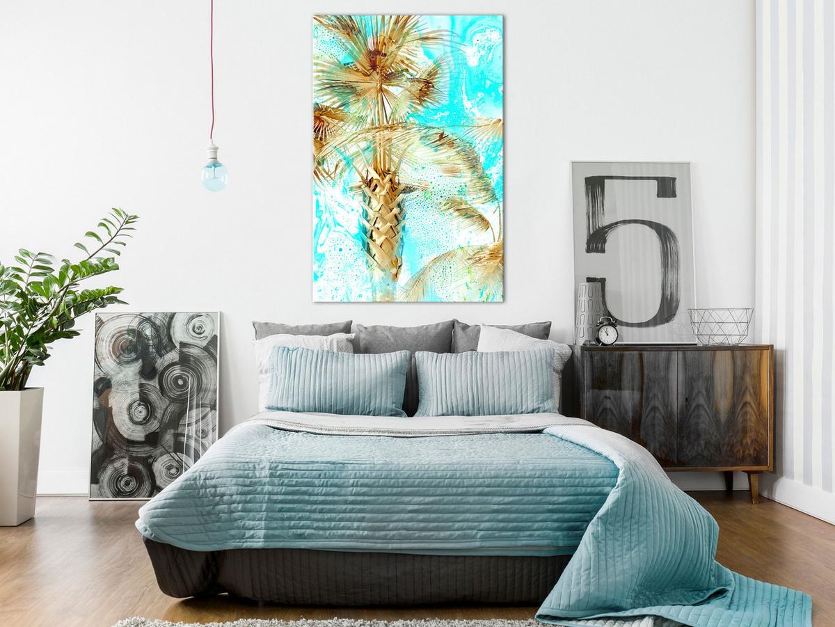 KUNSTDRUCK Blau 40/60 cm - Blau/Braun, Textil (40/60cm) - KUNSTLOFT