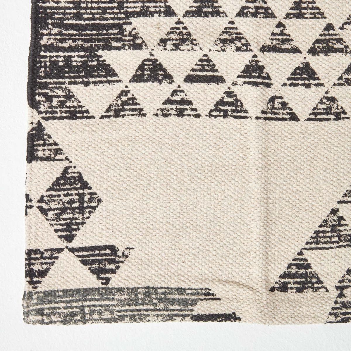 BAUMWOLLTEPPICH-LÄUFER Delphi geometrisch 66/200 cm - Schwarz, Textil (66/200cm) - Homescapes