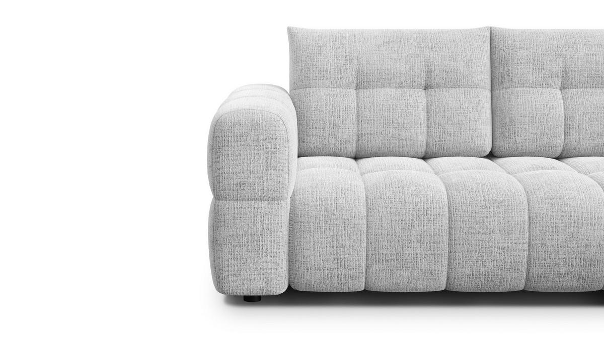 ECKSOFA CLOUDI 4-Sitzer rechts, hellgrau - Hellgrau/Schwarz, Holz/Textil (294/160cm) - Wozimo