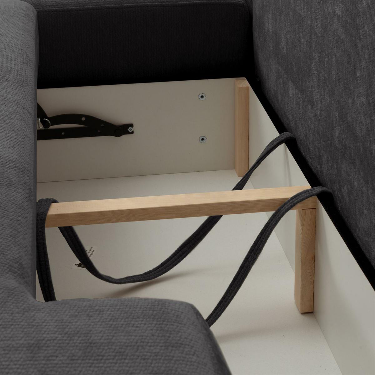 ECKSOFA GOYA mit Schlaffunktion und Bettkasten, Rechte, Perfect Harmony 99 - Anthrazit, Textil (302/184cm) - Lookway