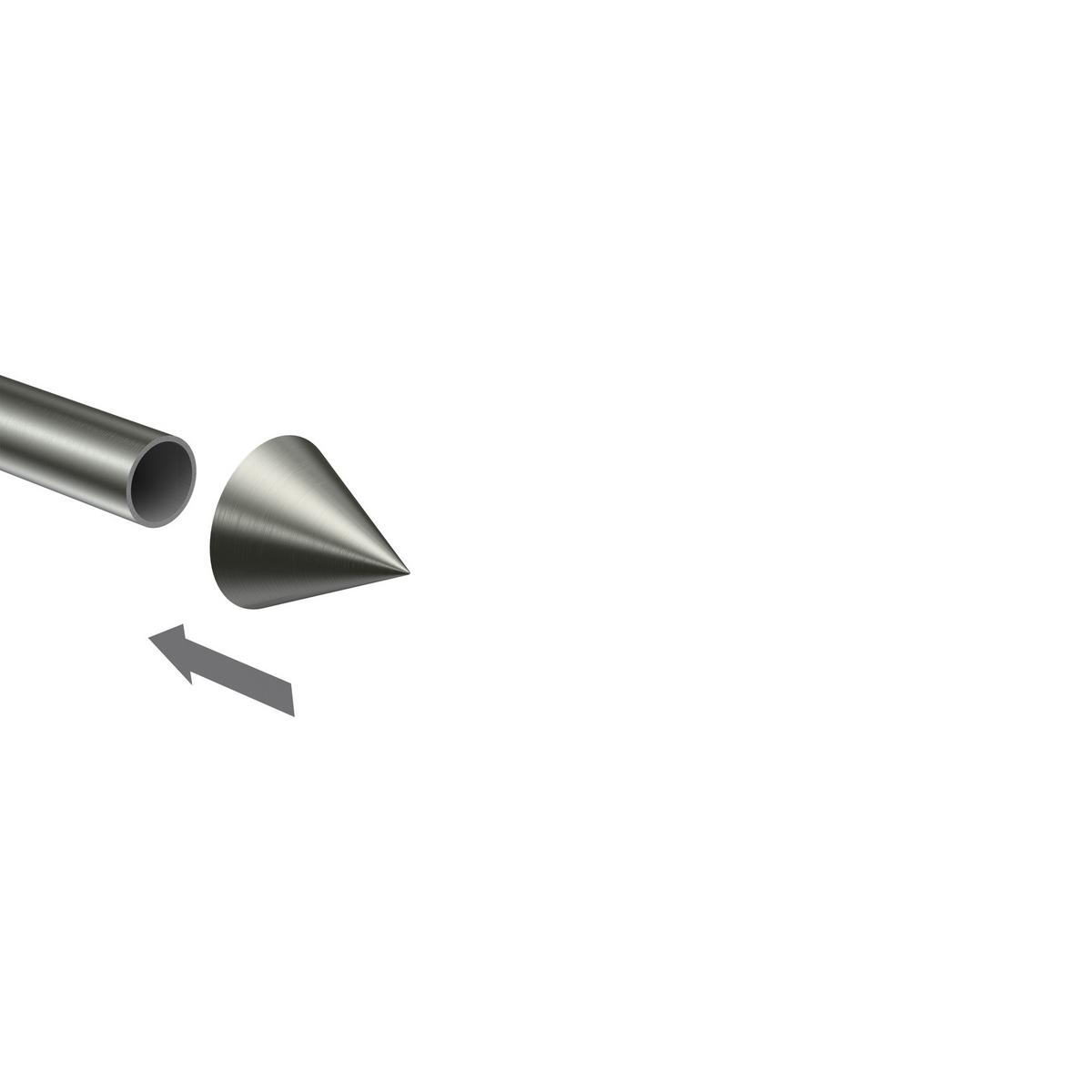 ENDSTÜCKE FÜR GARDINENSTANGEN 16 mm Ø, Scarano Edelstahl, Packung 2 Stück - Edelstahlfarben, Metall (4.4/3/3cm) - INTERDECO