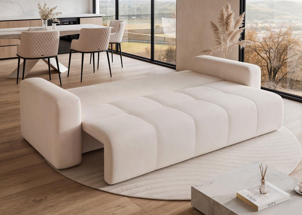 SCHLAFSOFA PEDRO mit Bettkasten Creme - Creme, Holzwerkstoff/Textil (244/79/93cm) - Idohome