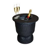 3-IN-1 LOUNGETISCH MIT ACRYL-KÜHLER Paris Schwarz 43 cm - Schwarz, Kunststoff (41/41/43cm) - COOTAB Cooler Table
