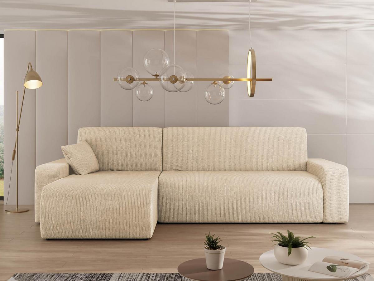 ECKSOFA Piano - Schwarz/Naturfarben, Holz/Kunststoff (244/145cm) - MIRJAN24