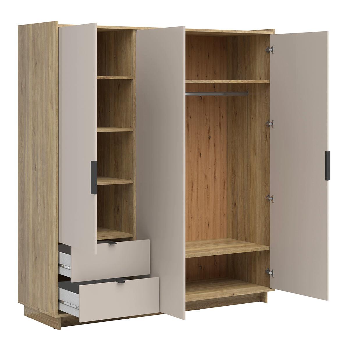 SCHRANK 3 Türen Donna Kaschmir - Beige, Holzwerkstoff (180/200/60cm) - Petits-meubles