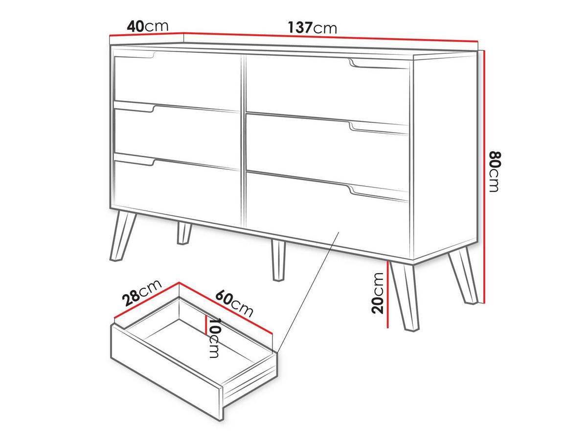 KOMMODE Nordelo 6S - Nussbaumfarben, Holz/Holzwerkstoff (137/80/40cm) - MIRJAN24