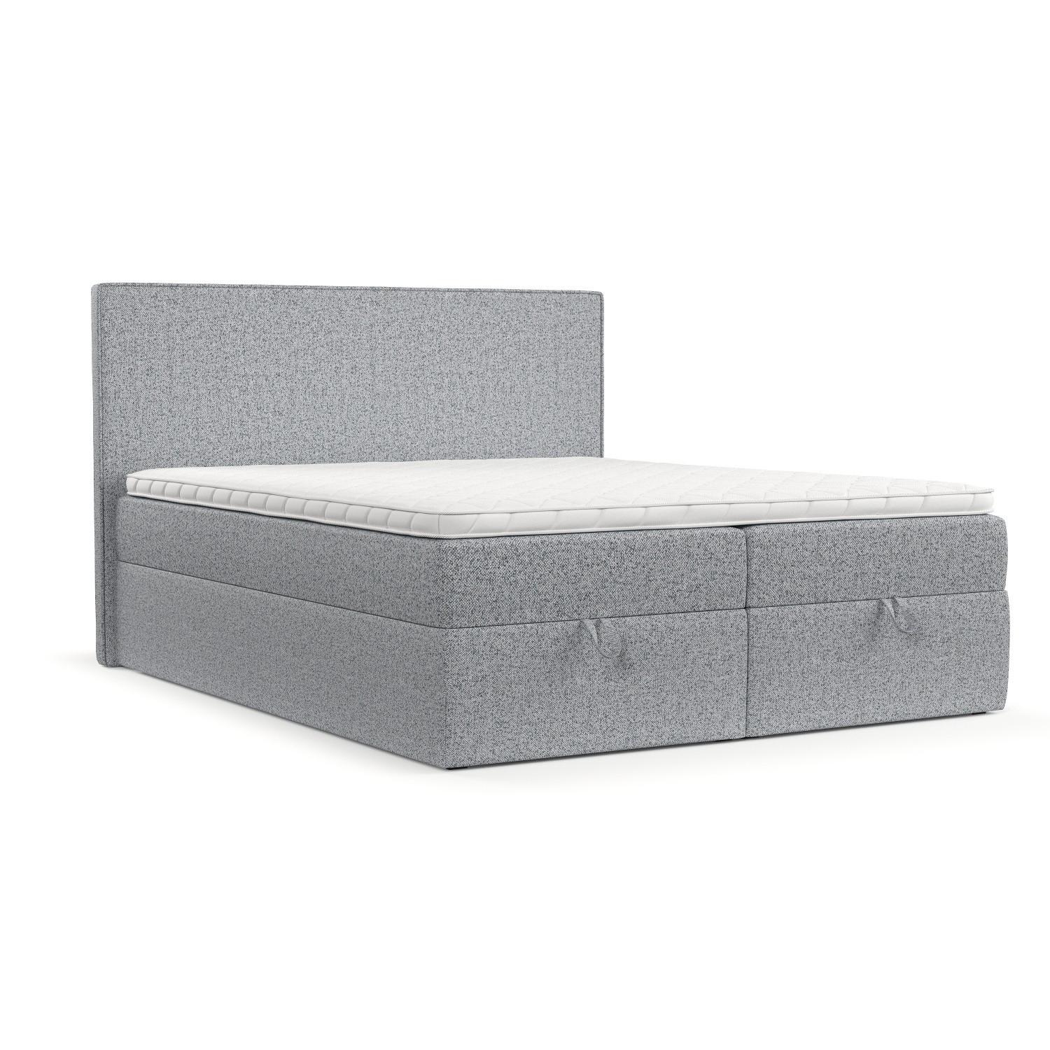 BOXBETT Velma 160/200 cm Grau im Riva Stoff - Schwarz/Grau, Holz/Holzwerkstoff (160/200cm) - AltaBeds