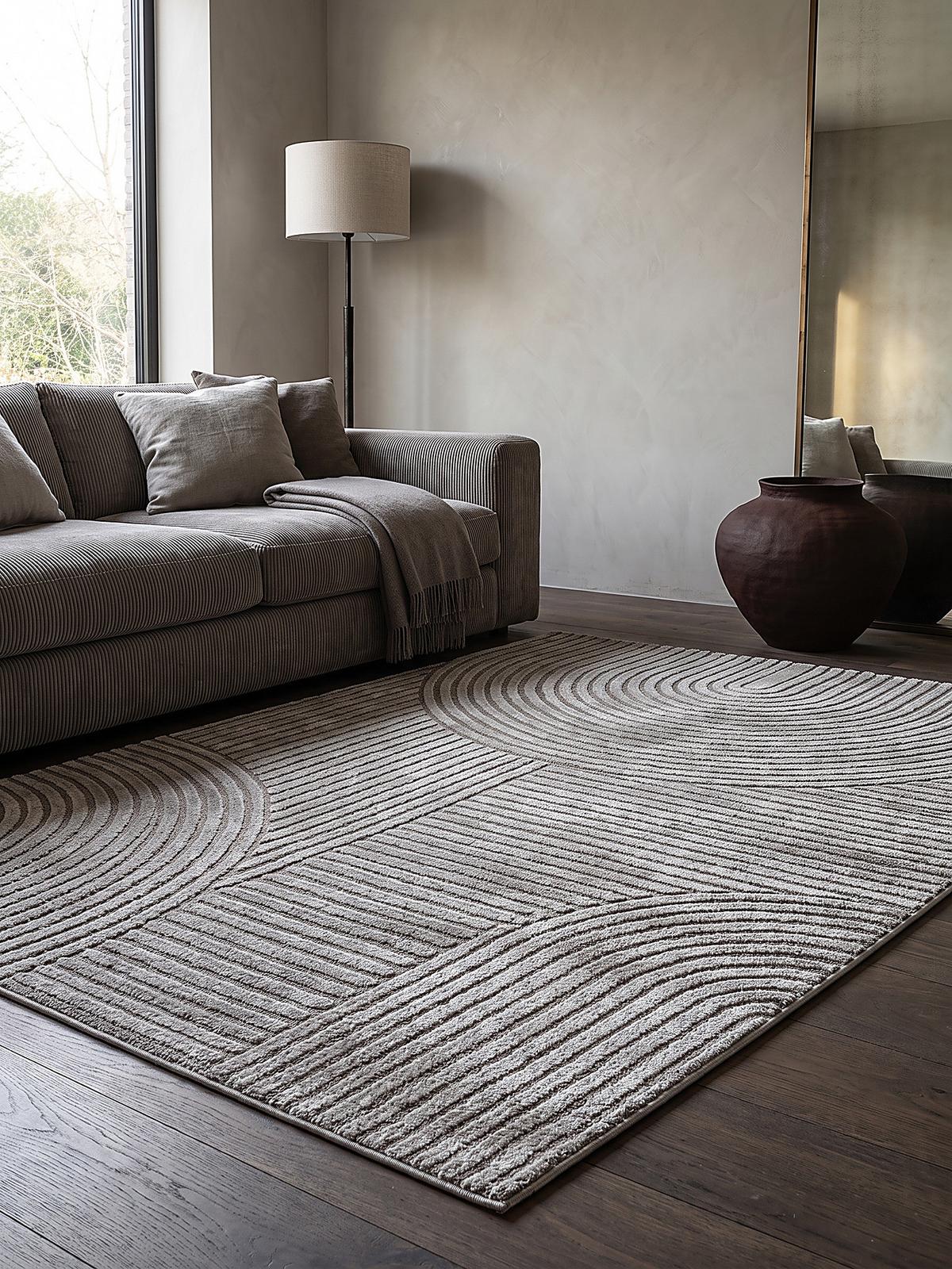 TEPPICH Kurzflor CETINA Geometrisch Polypropylen-Polyester Grau 140 x 200 cm - Grau, Textil (140/200cm) - KADIMA DESIGN