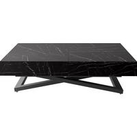 COUCHTISCH Cavetta U höhenverstellbar ausziehbar, Marmor Schwarz 120-200/80/27-76 cm - Anthrazit/Schwarz, Holzwerkstoff/Metall (80/200/76cm) - WFL GROUP