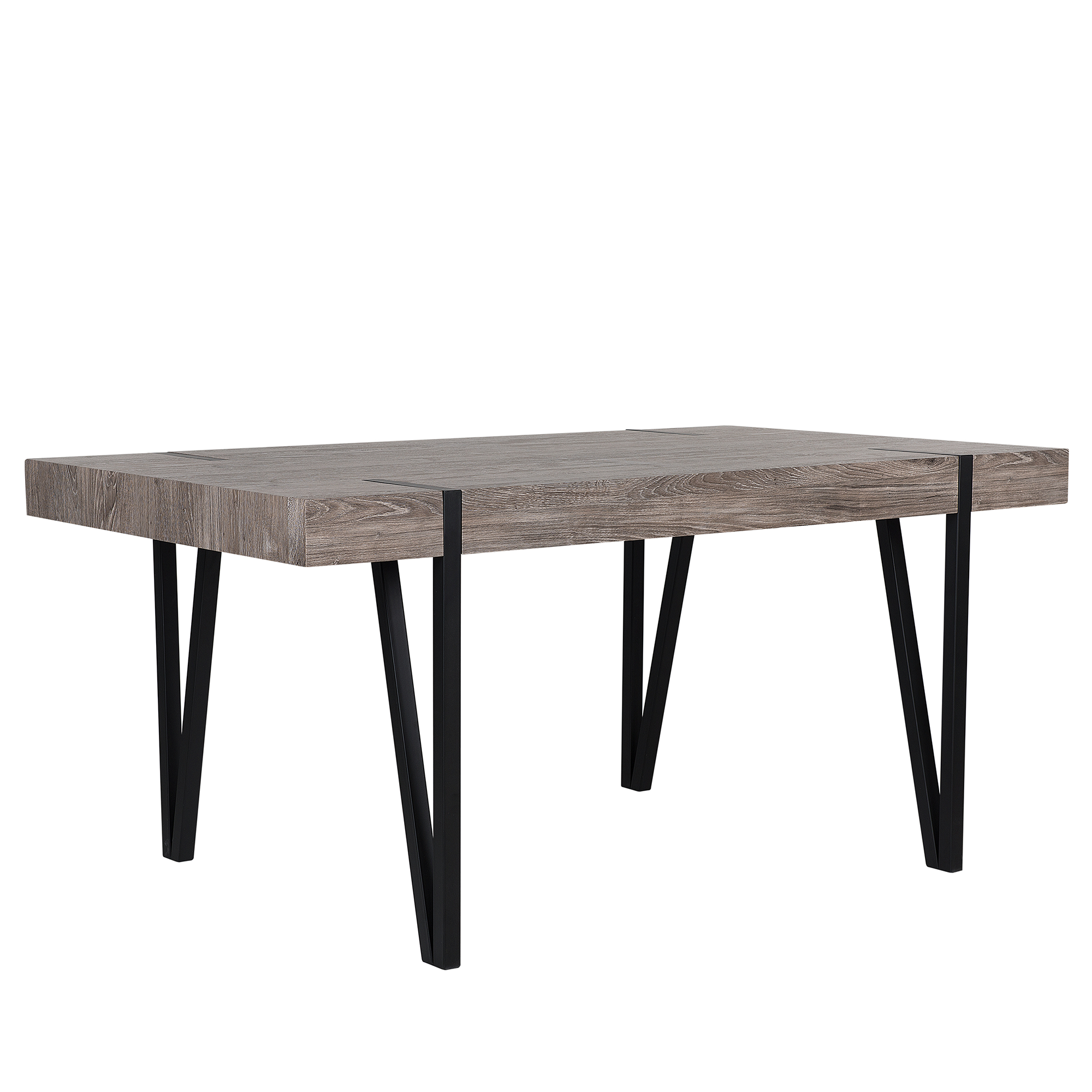 ESSTISCH 180/90/75 cm Dunkelbraun, Schwarz Rechteckig Adena - Dunkelbraun, Holzwerkstoff (180/90/75cm) - Beliani