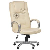 BÜROSTUHL Kunstleder Beige Grandeur II - Beige, Textil/Metall (53/127/73cm) - Beliani