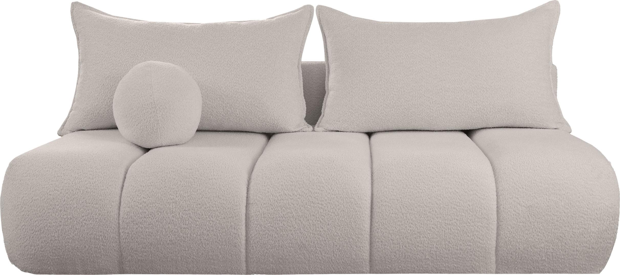 SCHLAFSOFA Milla mit Bettkasten, Sand Beige 205/97/85 cm - Beige, Textil/Metall (205/97/85cm) - WFL GROUP