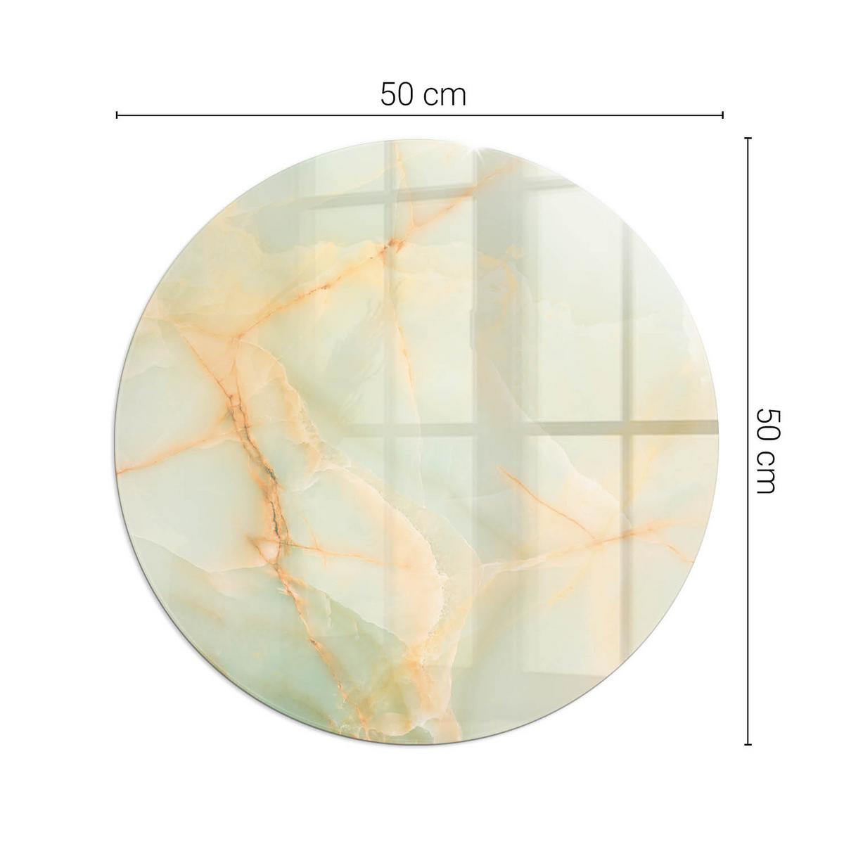 GLASPLATTE für Kamin Ø 50 cm - Türkis, Glas (50/50/0.4cm) - TULUP