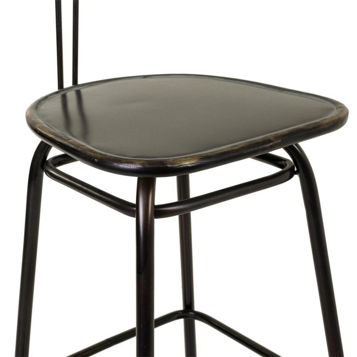 BARHOCKER aus Metall, braun, 45x36x106cm - Schwarz, Metall (45/106/36cm) - Wanderlust