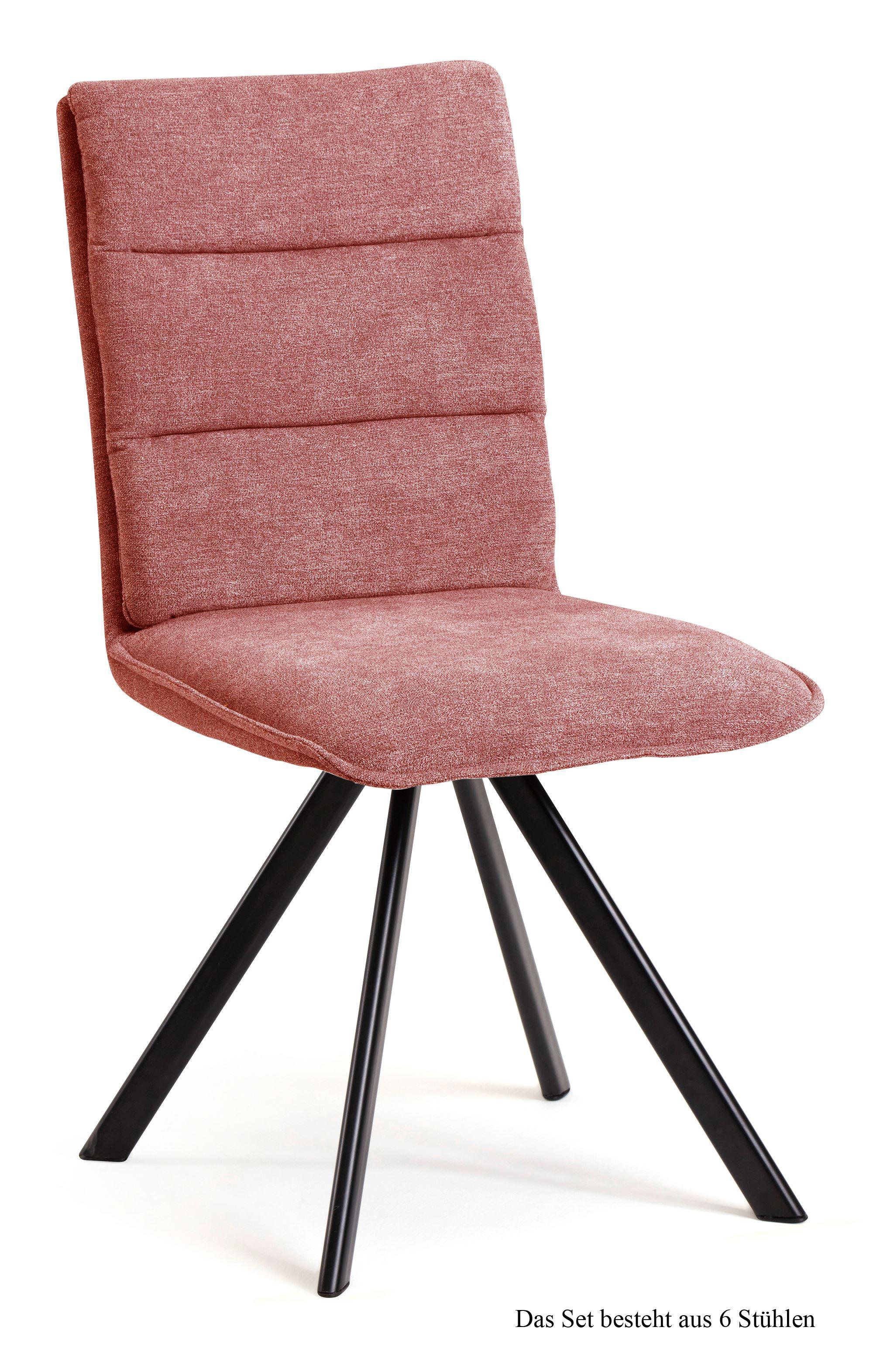 ESSZIMMERSTUHL drehbar (6er-Set) Devan 47x92x60 Schwarz/Rosewood - Dunkelrosa/Schwarz, Kunststoff (60/92/47cm) - 58aufmkessel