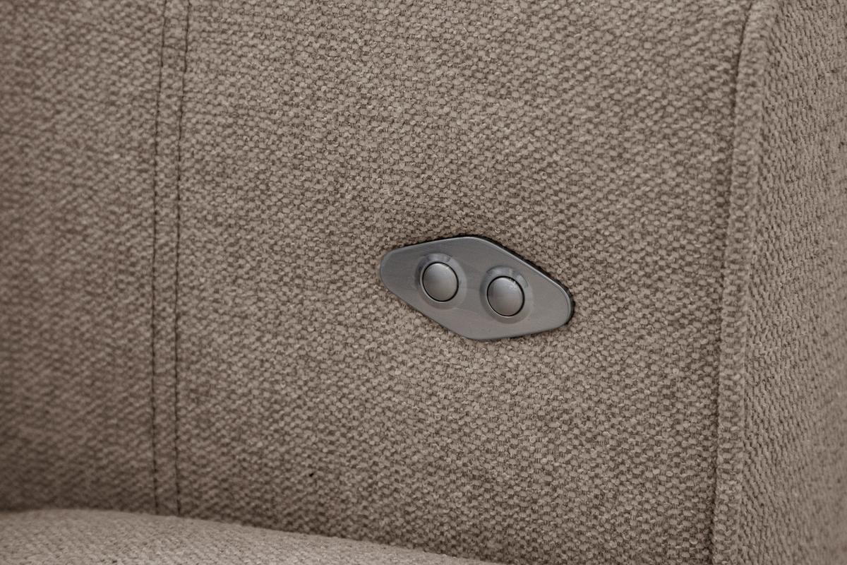 SOFA QUARTZ 3-Sitzer mit Ausziehsitz, taupe - Taupe, Holzwerkstoff/Textil (202/80/102cm) - Wozimo