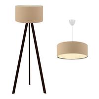 LEUCHTEN-SET Scunthorpe - Beige, Textil (38/38/140cm) - lux.pro